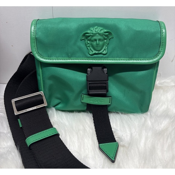 Authentic Versace La Medusa Nylon Messenger‎ Green